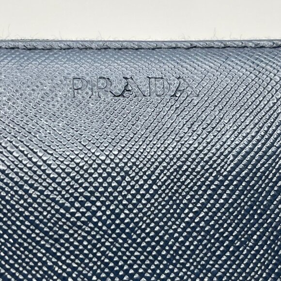 Prada 2ML317 Saffiano Leather Zip Around Wallet - Dark Blue - Preowned - Picture 8 of 13
